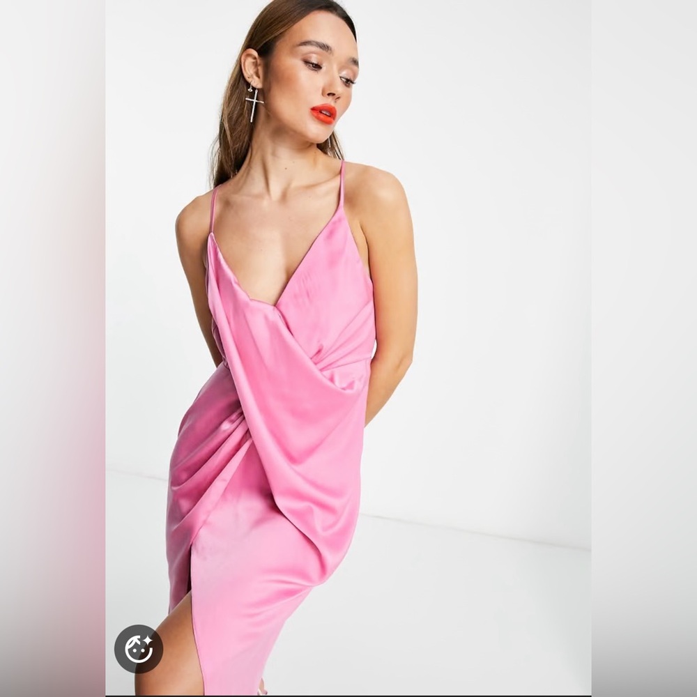 ASOS Design Pink Draped Dress